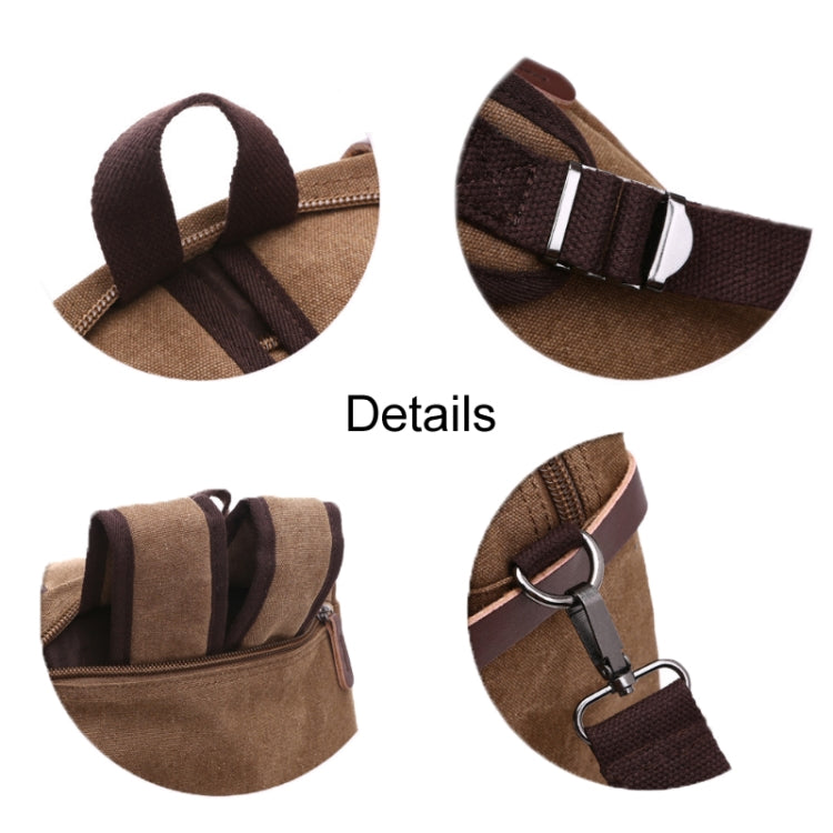 Casual Canvas Three-Purpose Business Briefcase Computer Bag, Color: Coffee Large