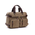 Casual Canvas Three-Purpose Business Briefcase Computer Bag, Color: Khaki Small