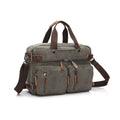 Casual Canvas Three-Purpose Business Briefcase Computer Bag, Color: Gray Small