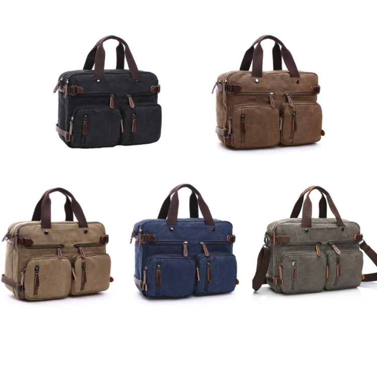 Casual Canvas Three-Purpose Business Briefcase Computer Bag, Color: Gray Small