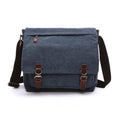 Versatile Canvas Shoulder Messenger Bag Business Computer Bag, Color: Dark Blue Large