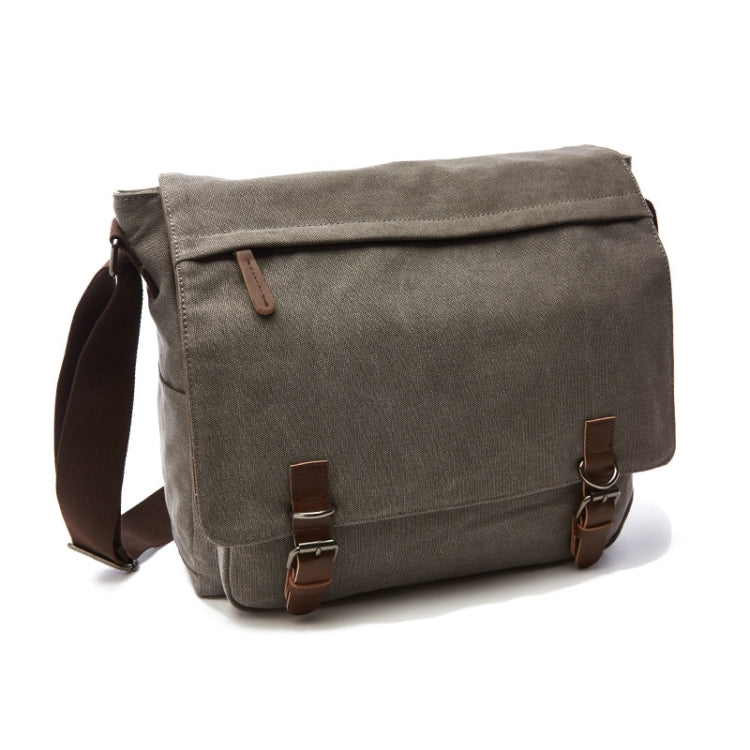 Versatile Canvas Shoulder Messenger Bag Business Computer Bag, Color: Gray Large