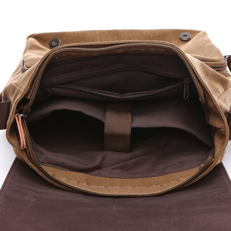 Versatile Canvas Shoulder Messenger Bag Business Computer Bag, Color: Gray Large