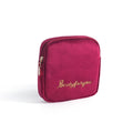 Plush Cloth Sanitary Napkin Storage Bag Sanitary Pad Storage Bag(Wine Red)