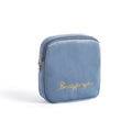 Plush Cloth Sanitary Napkin Storage Bag Sanitary Pad Storage Bag(Peacock Blue)