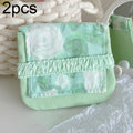 BD0443 2pcs Cartoon Pattern Large Capacity Sanitary Storage Bags(White Rose)