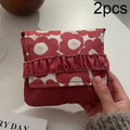 BD0443 2pcs Cartoon Pattern Large Capacity Sanitary Storage Bags(Red Flower)