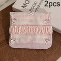 BD0443 2pcs Cartoon Pattern Large Capacity Sanitary Storage Bags(Pink Cherry Bear)