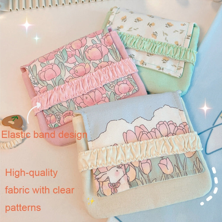 BD0443 2pcs Cartoon Pattern Large Capacity Sanitary Storage Bags(Beige Heart Bear)