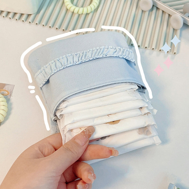 BD0443 2pcs Cartoon Pattern Large Capacity Sanitary Storage Bags(Beige Heart Bear)