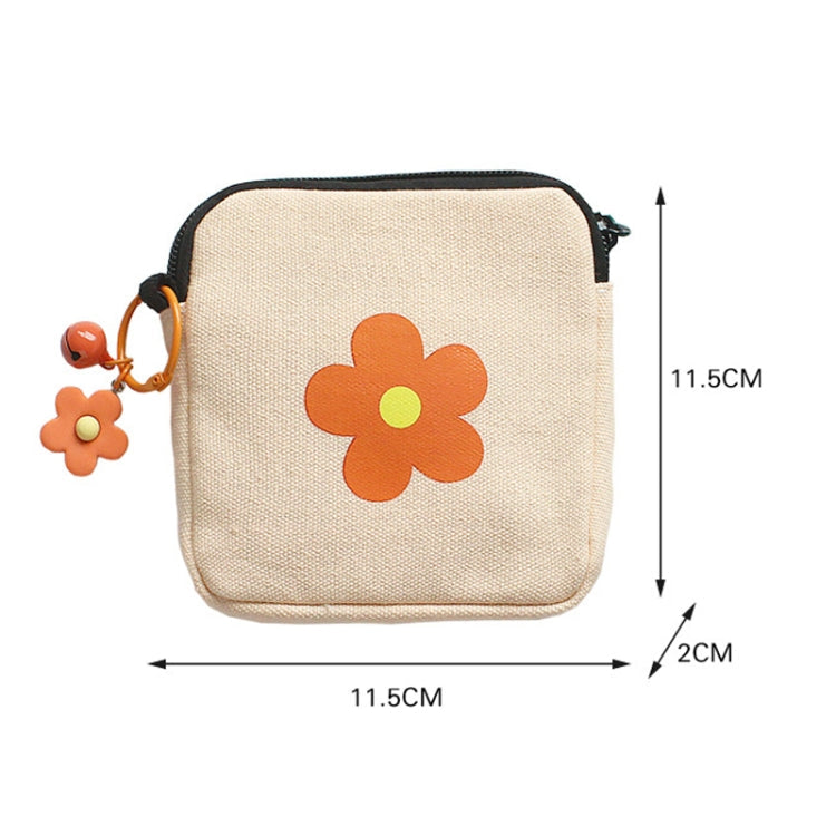 Sanitary Napkin Storage Bag Large Capacity Little Bag Canvas Simple Short Wallet(Pink)