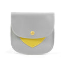 Portable Large Capacity PU Sanitary Napkin Pad Storage Bag(Gray+Yellow)