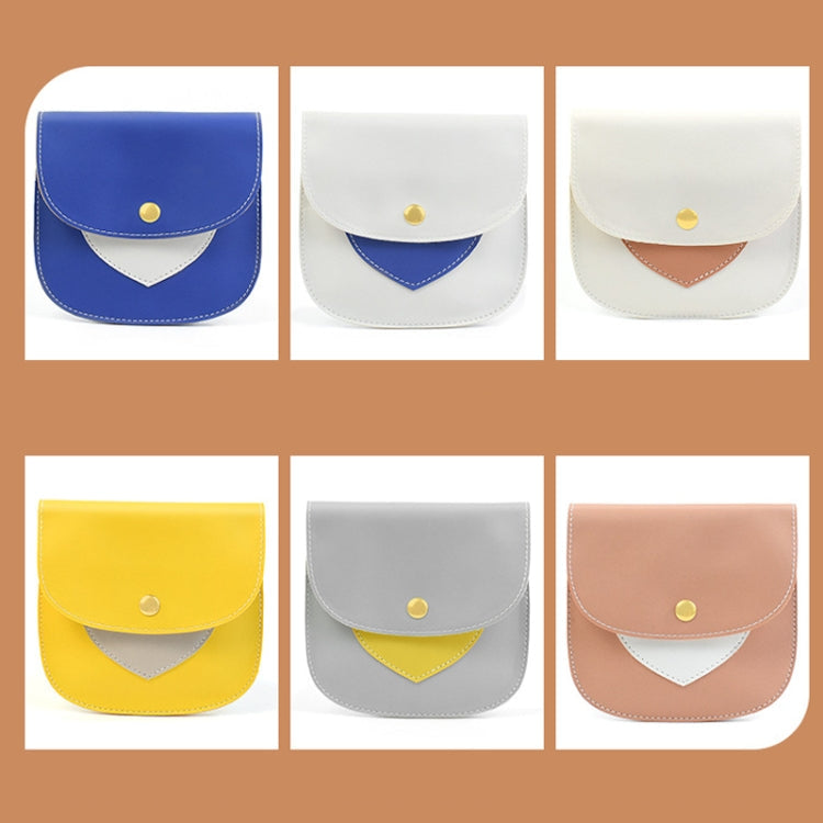 Portable Large Capacity PU Sanitary Napkin Pad Storage Bag(White+Skin)