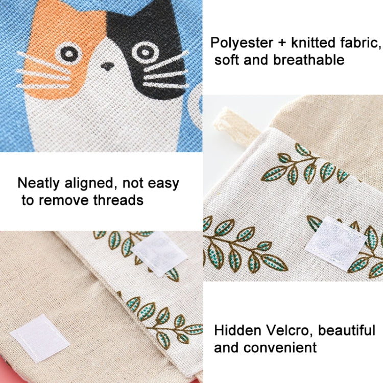 8pcs Cotton and Linen Sanitary Napkin Storage Bag Handy Clutch Bag(Leaves)