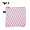 SN-031 2pcs Waterproof Zipper Sanitary Napkin Storage Bag Coin Card Bag(Stripe)