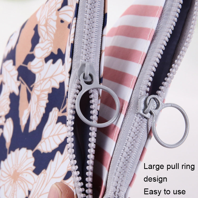 SN-031 2pcs Waterproof Zipper Sanitary Napkin Storage Bag Coin Card Bag(Stripe)