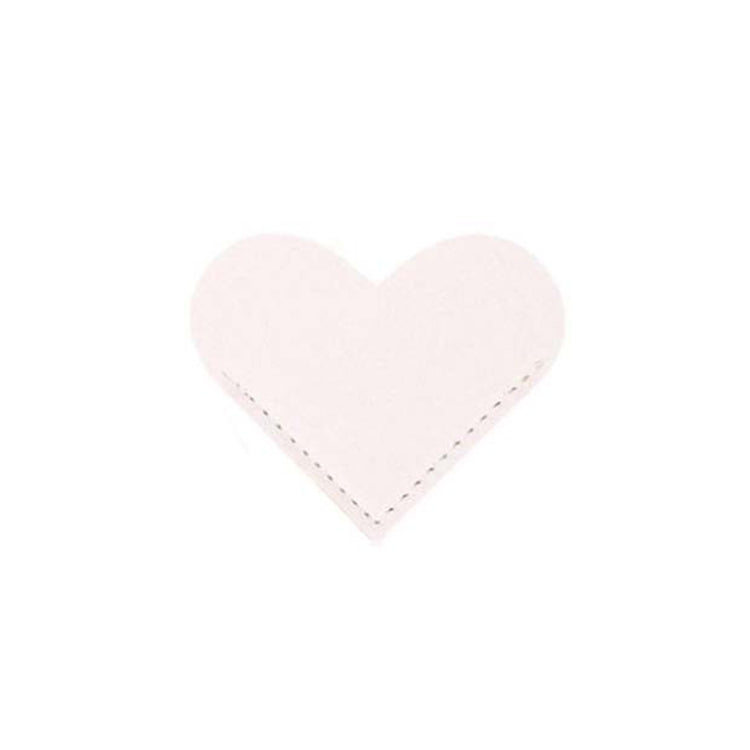 Mini Business Student Library Portable PU Leather Heart Shaped Bookmark(Light Pink)