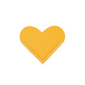 Mini Business Student Library Portable PU Leather Heart Shaped Bookmark(Bright Yellow)