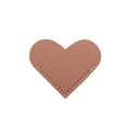 Mini Business Student Library Portable PU Leather Heart Shaped Bookmark(Milk Tea Brown)