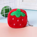 2pcs Children Cartoon Plush Three-dimensional Key Coin Purse(Red Strawberry)