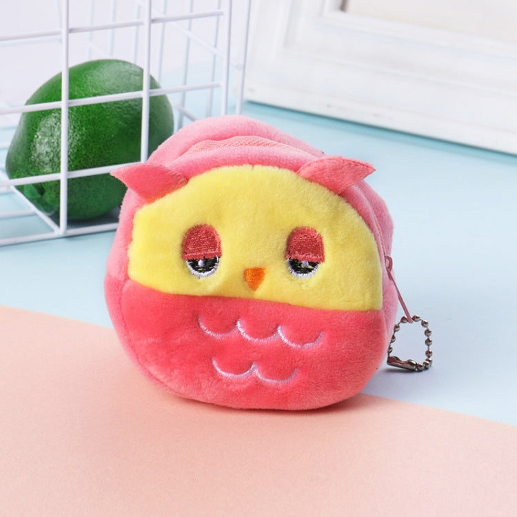 2pcs Children Cartoon Plush Three-dimensional Key Coin Purse(Red Cat Eagle)