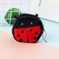 2pcs Children Cartoon Plush Three-dimensional Key Coin Purse(Ladybug)