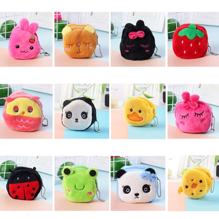 2pcs Children Cartoon Plush Three-dimensional Key Coin Purse(Shy Bear)