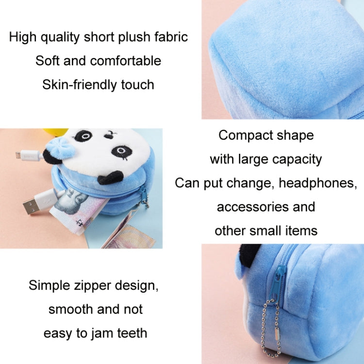 2pcs Children Cartoon Plush Three-dimensional Key Coin Purse(Shy Bear)