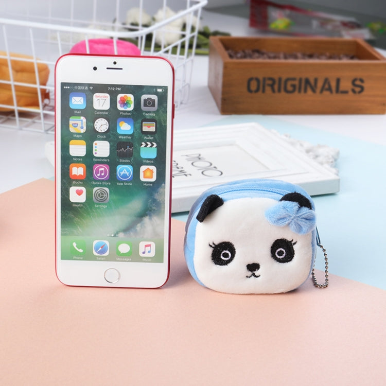 2pcs Children Cartoon Plush Three-dimensional Key Coin Purse(Shy Bear)