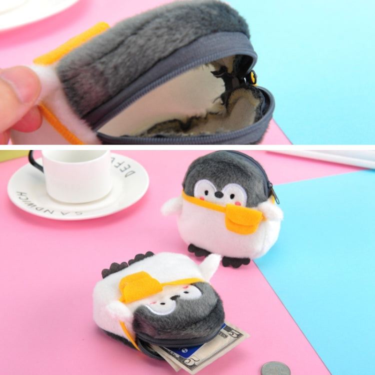 2pcs Cute Little Penguin Coin Purse Lipstick Data Cable Bag(9x8.5x4cm)