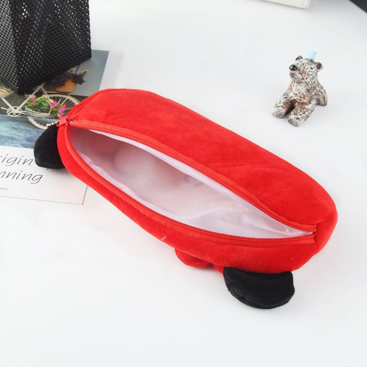 3pcs Children Cute Animal Plush Pencil Bag Stationery Storage Bag, Color: Shy Rabbit