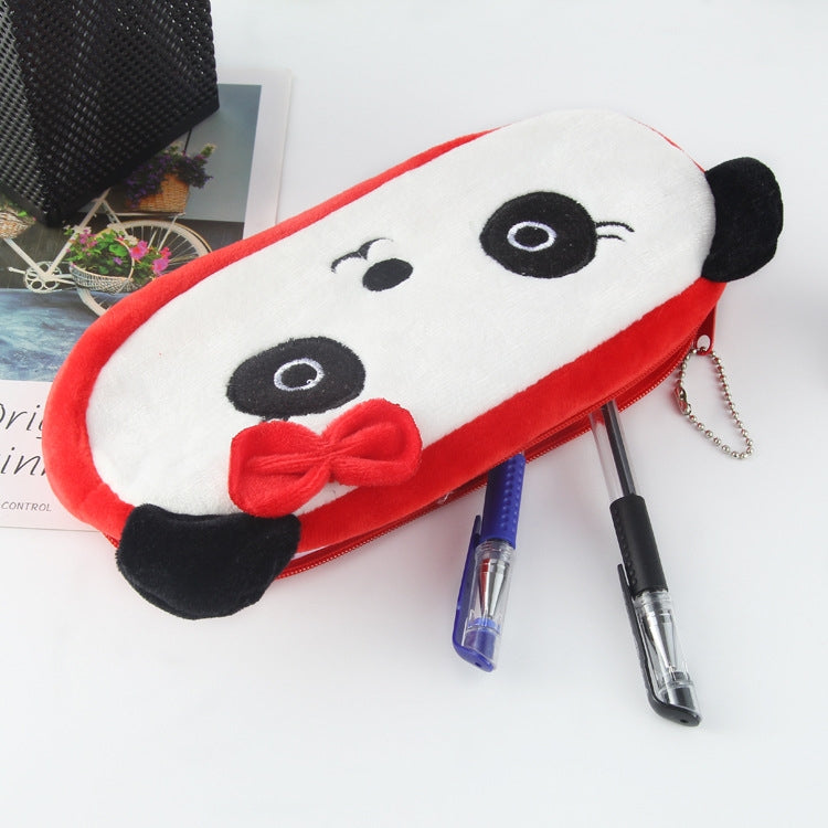 3pcs Children Cute Animal Plush Pencil Bag Stationery Storage Bag, Color: Shy Rabbit