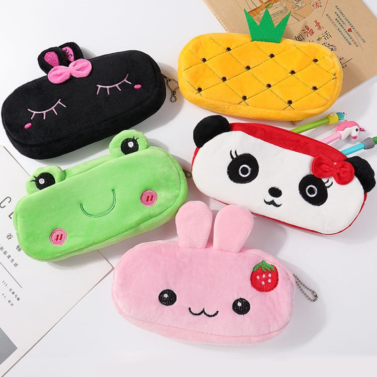 3pcs Children Cute Animal Plush Pencil Bag Stationery Storage Bag, Color: Shy Rabbit