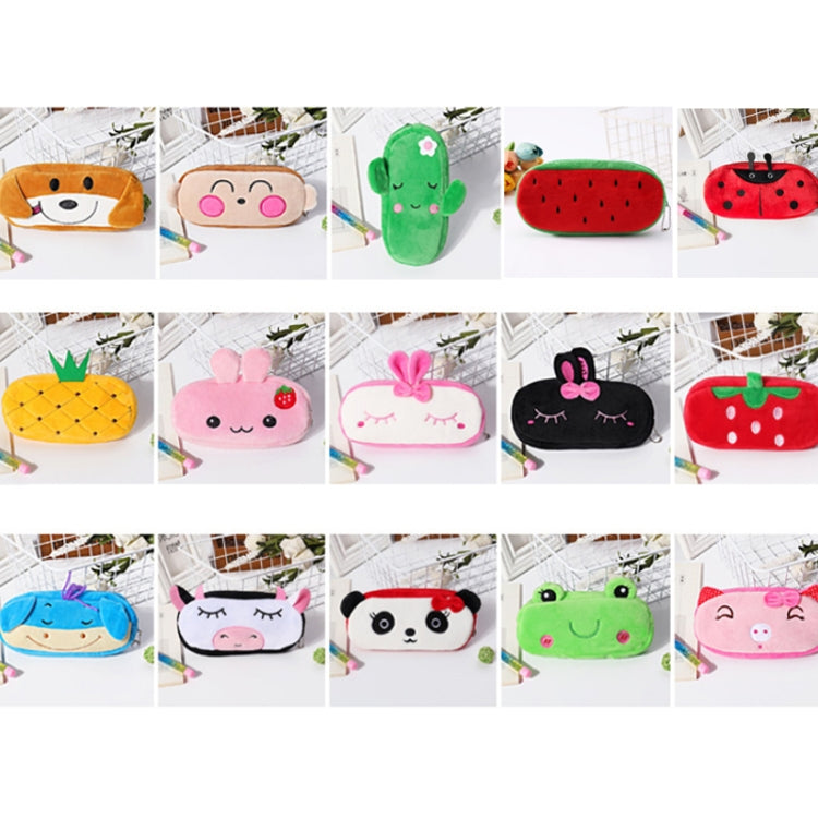 3pcs Children Cute Animal Plush Pencil Bag Stationery Storage Bag, Color: Ladybug