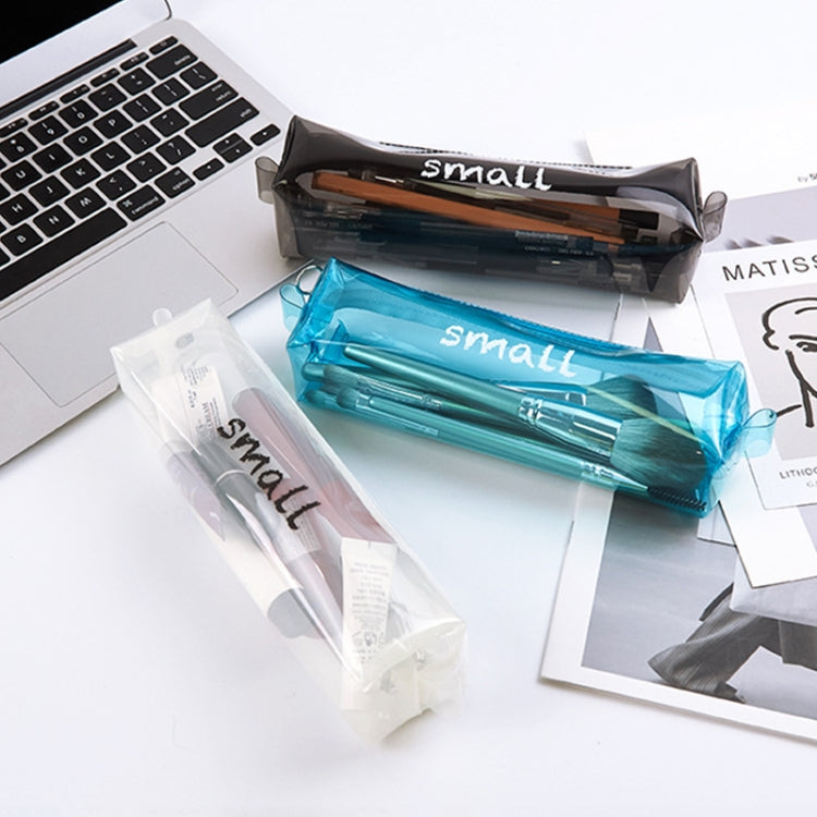H6465-1 TPU Waterproof Student Transparent Pencil Bag(Blue)
