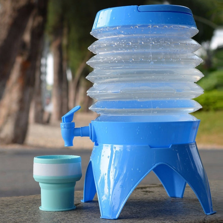 Outdoor Camping Portable Car Retractable Folding Bucket With Faucet, Capacity: 9.5L