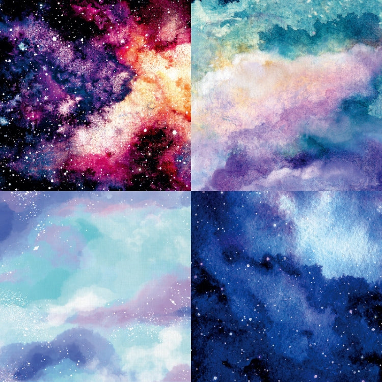 6 Inch 24 Sheets  Scrapbooking Background Paper Art Handmade Crafts(Watercolor Starry Sky)