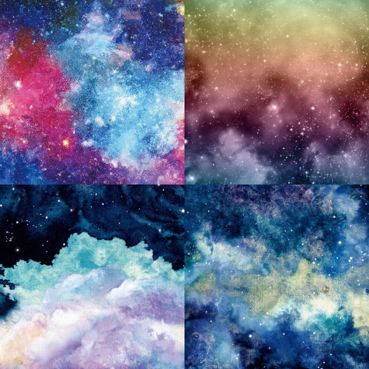 6 Inch 24 Sheets  Scrapbooking Background Paper Art Handmade Crafts(Watercolor Starry Sky)