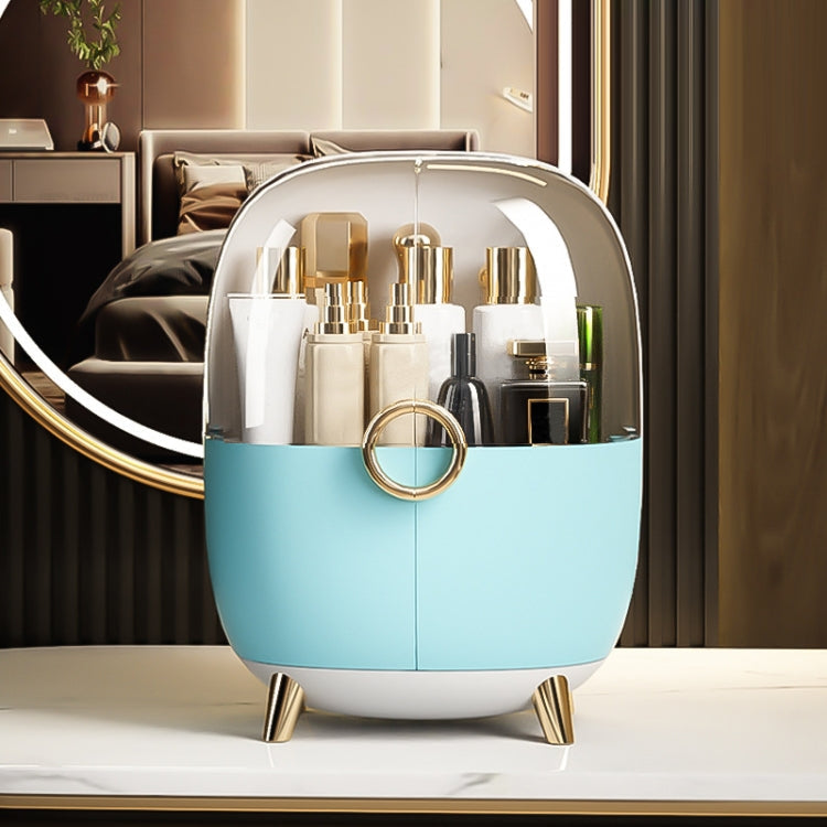 Cosmetic Desktop Dustproof Storage Box Skin Care Product Rack(Blue)