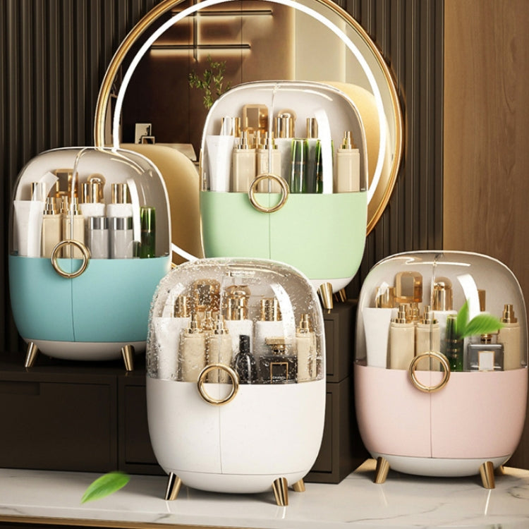 Cosmetic Desktop Dustproof Storage Box Skin Care Product Rack(Green)