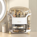 Desktop Dressing Table Cosmetic Dustproof Storage Box(White)