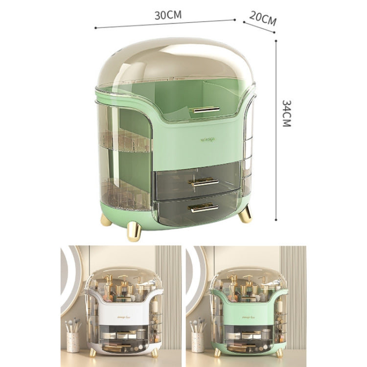 Desktop Dressing Table Cosmetic Dustproof Storage Box(Green)