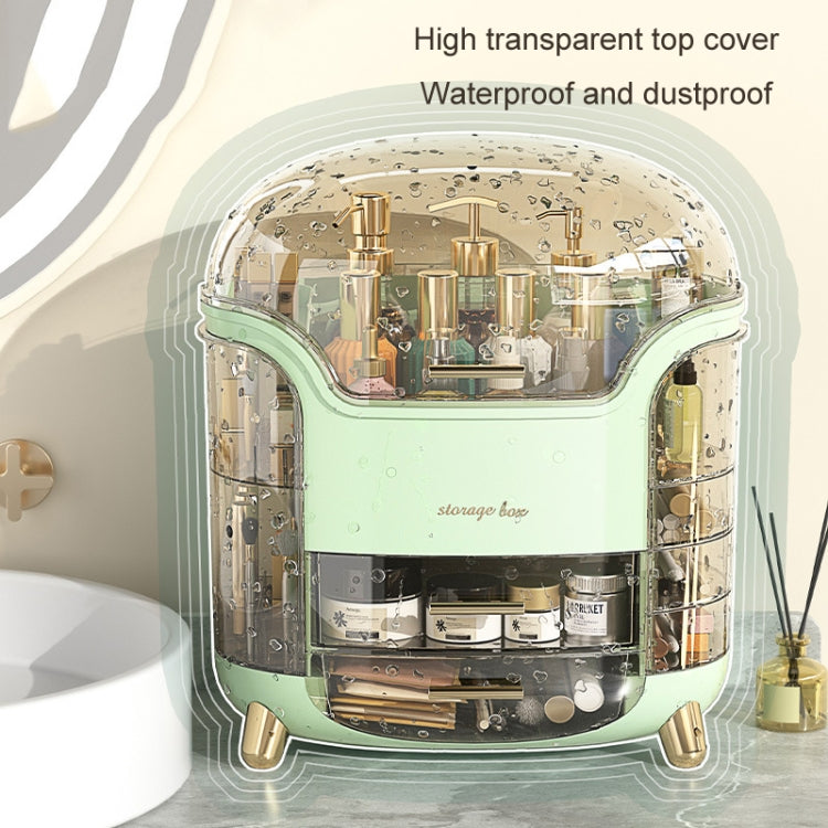 Desktop Dressing Table Cosmetic Dustproof Storage Box(Green)