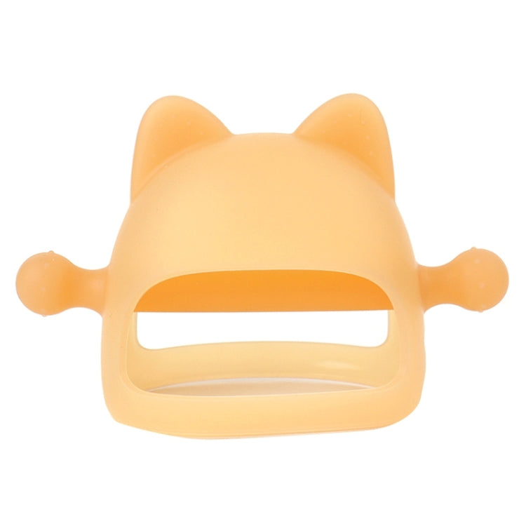 Baby Anti-eating Hand Cover Boiled Silicone Soothing Teeth Stick(Apricot)