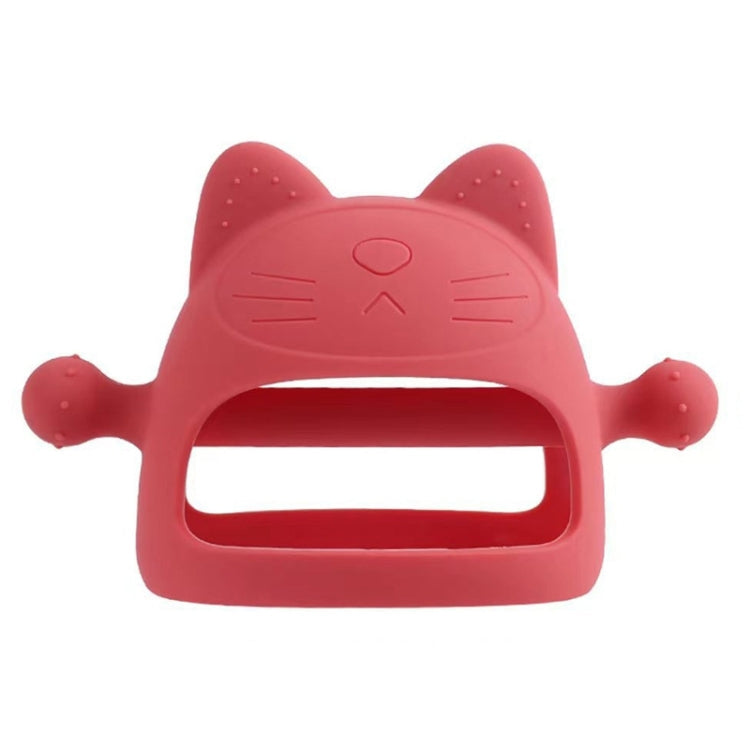 Baby Anti-eating Hand Cover Boiled Silicone Soothing Teeth Stick(Jujube Red)