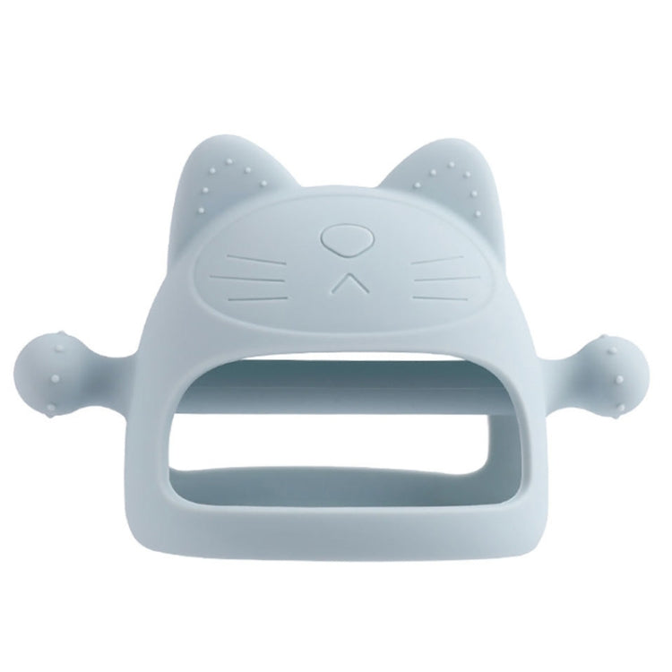 Baby Anti-eating Hand Cover Boiled Silicone Soothing Teeth Stick(Gray Blue)