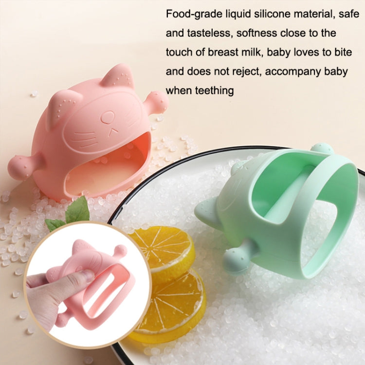 Baby Anti-eating Hand Cover Boiled Silicone Soothing Teeth Stick(Transparent)