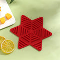Folding Pot Cushion Silicon Tea Cup Insulation Pad House Table Non-slip Place Mats(Red)