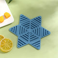 Folding Pot Cushion Silicon Tea Cup Insulation Pad House Table Non-slip Place Mats(Blue)