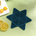 Folding Pot Cushion Silicon Tea Cup Insulation Pad House Table Non-slip Place Mats(Royal Blue)